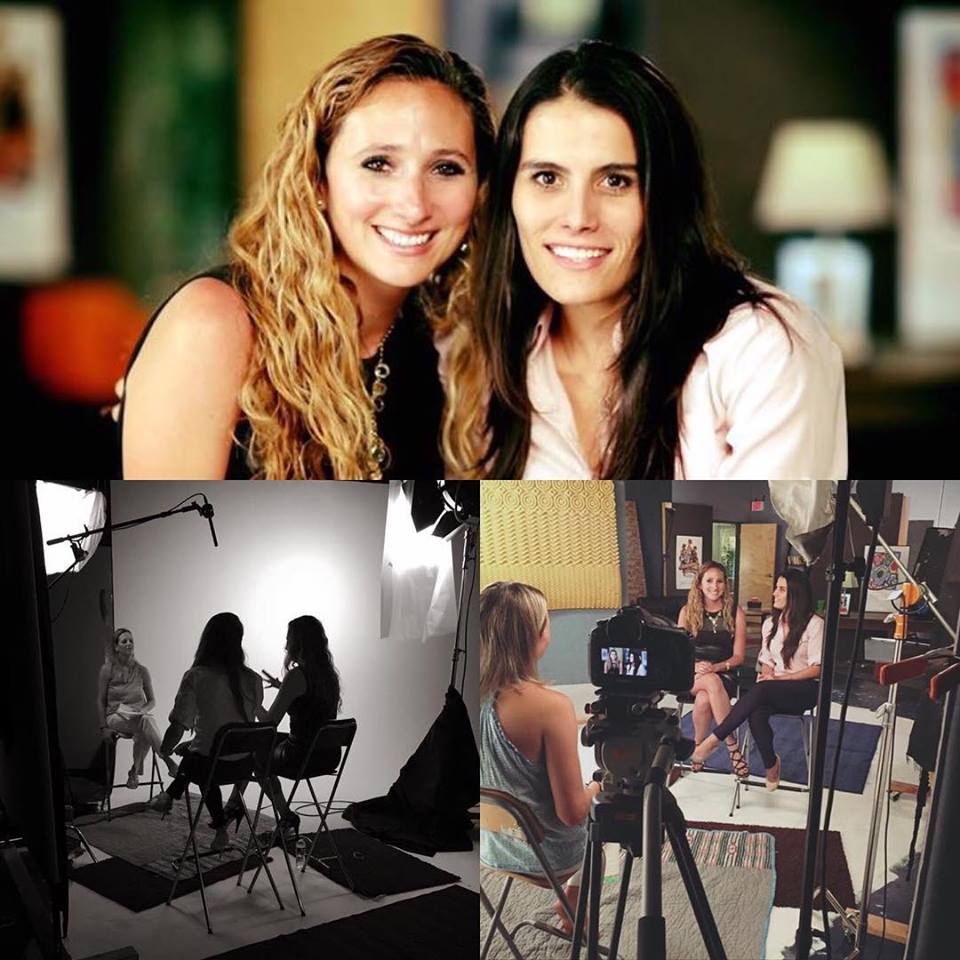 GX2 Gabriela Mercado and Gabriela Proctor behind the scenes photo from video shoot for Work Muse Job Share Project